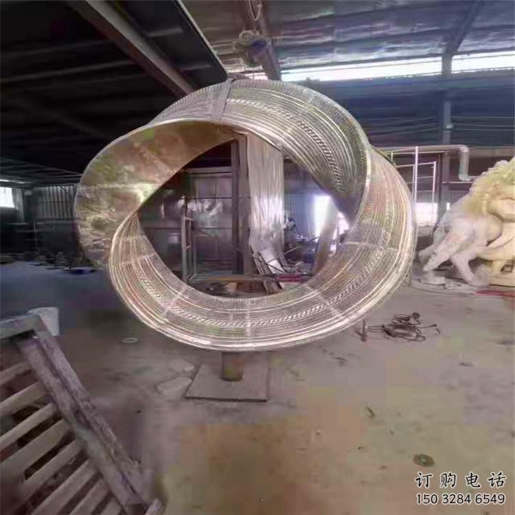 异形圆环雕塑 街道景观小品 切面圆环雕塑厂家