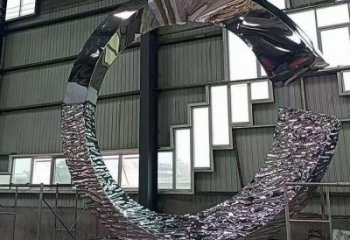 圆环雕塑 户外几何小品 大型不锈钢镜面圆环雕塑