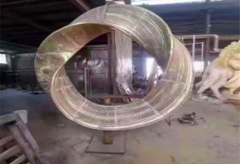 异形圆环雕塑 街道景观小品 切面圆环雕塑厂家
