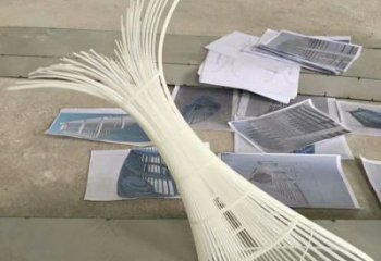 鱼尾雕塑 中式钢管烤漆 房地产鱼尾雕塑