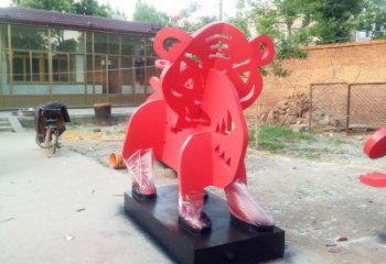 剪纸山羊雕塑 西方烤漆小品 游乐场卡通山羊雕塑厂家