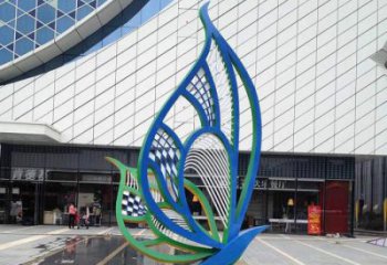 几何蝴蝶雕塑厂家 街头彩绘小品 现代中式蝴蝶雕塑厂家