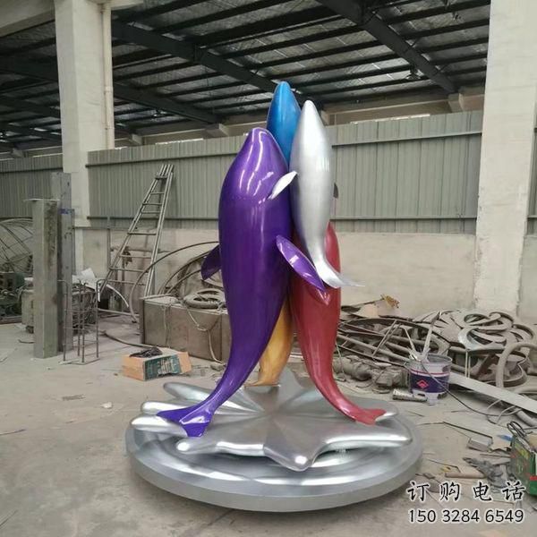 户外海豚雕塑厂家 海洋宾馆小品 酒店拉丝海豚雕塑 户外海豚雕塑厂家 海洋宾馆小品 酒店拉丝海豚雕塑