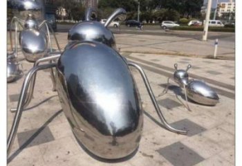 镜面蚂蚁雕塑厂家 现代摆件 游乐场异形蚂蚁雕塑