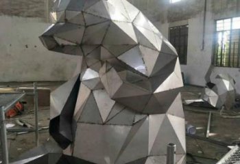 步行街熊雕塑厂家 创意摆件 草地切面熊雕塑   
