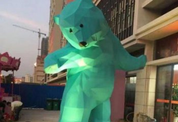 喷漆熊雕塑厂家 卡通广场小品 草地切面熊雕塑