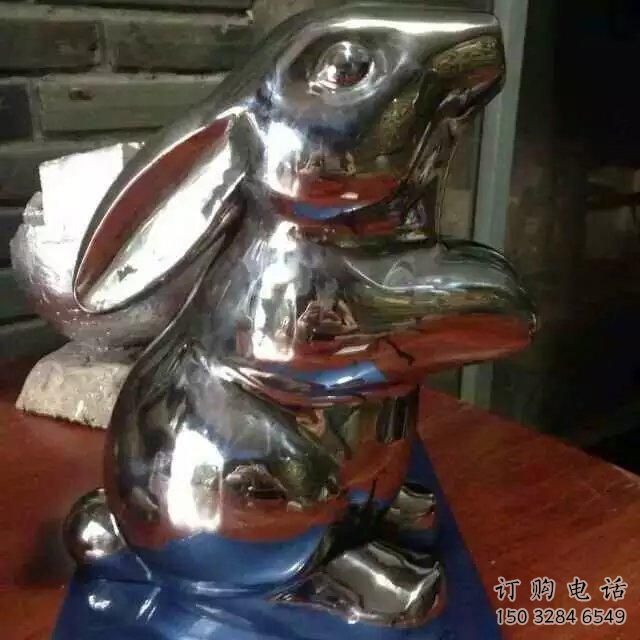 镜面兔子雕塑厂家 现代商场摆件 大型仿真兔子雕塑