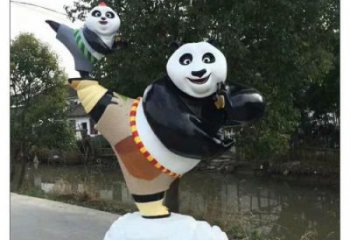 园林熊猫雕塑厂家 大型公园摆件 街道户外熊猫雕塑