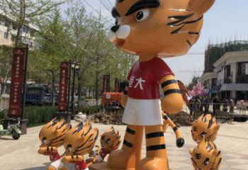 幼儿园老虎雕塑厂家 卡通喷漆小品 户外异形老虎雕塑