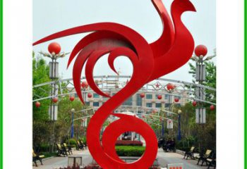 喷漆龙凤雕塑厂家 卡通广场小品 大型公园龙凤雕塑