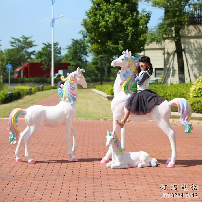 游乐场独角兽雕塑厂家 户外宾馆摆件 住宅小区卡通独角兽雕塑