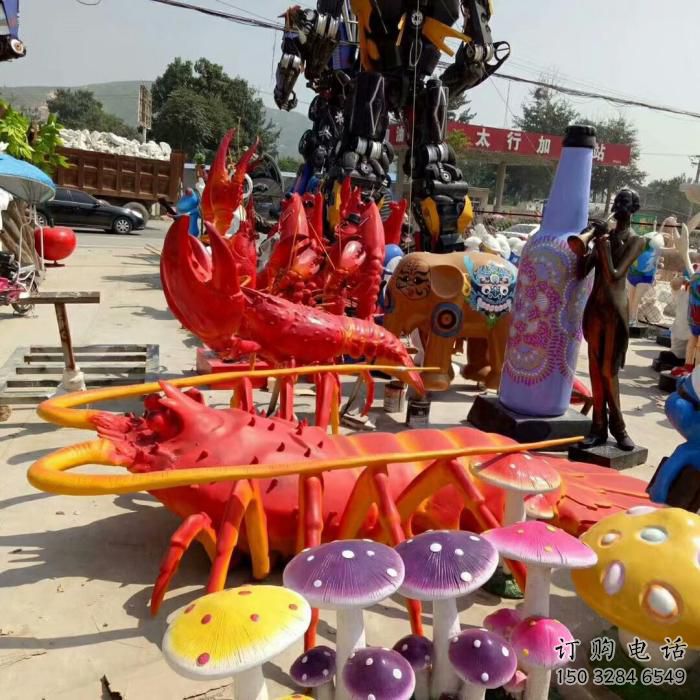 游乐场龙虾雕塑厂家 海洋宾馆摆件 住宅小区仿真龙虾雕塑 游乐场龙虾雕塑厂家 海洋宾馆摆件 住宅小区仿真龙虾雕塑