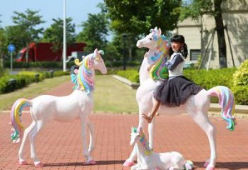 游乐场独角兽雕塑厂家 户外宾馆摆件 住宅小区卡通独角兽雕塑
