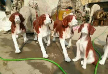 仿真狗雕塑厂家 大型彩绘摆件 公园喷漆狗雕塑