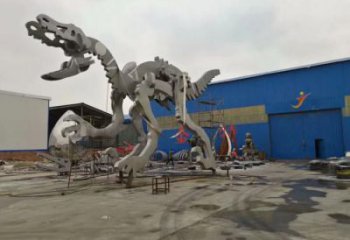 镂空恐龙雕塑厂家 现代抽象摆件 广场切面恐龙雕塑