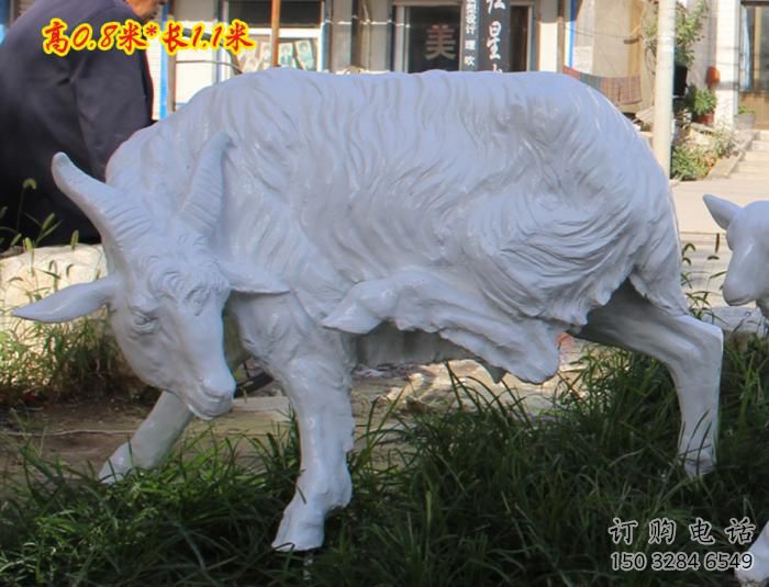风景区山羊雕塑厂家 中式室内摆件 户外仿真山羊雕塑