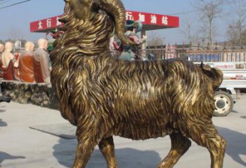 公园山羊雕塑厂家 中式彩绘小品 风景区仿古山羊雕塑