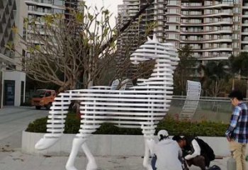 拉丝斑马雕塑厂家 大型户外摆件 游乐场异形斑马雕塑