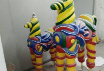 别墅斑马雕塑厂家 卡通喷漆小品 户外创意斑马雕塑