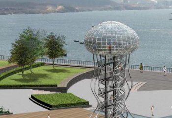 户外水母雕塑厂家 海洋宾馆小品 广场拉丝水母雕塑