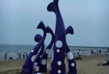 草地水母雕塑厂家 海洋异形小品 大型彩绘水母雕塑