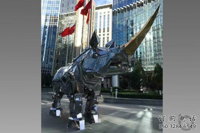 抽象犀牛雕塑厂家 创意室内摆件 玄关现代犀牛雕塑