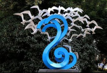 商场海燕雕塑厂家 中式户外小品 酒店拉丝海燕雕塑