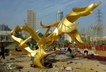 公园海燕雕塑厂家 中式镀金小品 风景区仿真海燕雕塑