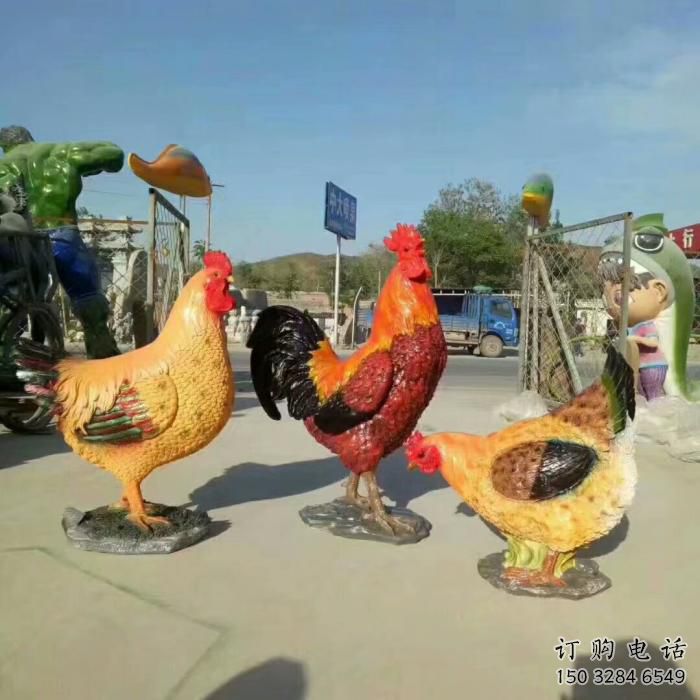 户外公鸡雕塑厂家 公园草地小品 户外抽象公鸡雕塑