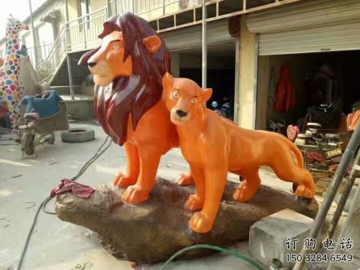 室内雄狮雕塑厂家 大型风景区小品 步行街仿真雄狮雕塑