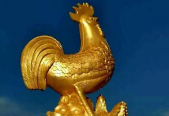 仿真公鸡雕塑厂家 大型镀金摆件 公园喷漆公鸡雕塑