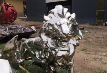 宾馆雄狮雕塑厂家 欧式仿真小品 村口镜面雄狮雕塑