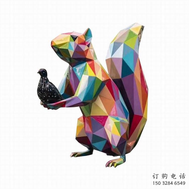 仿真松鼠雕塑厂家 大型切面摆件 公园喷漆松鼠雕塑