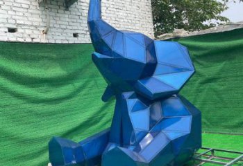 喷漆大象雕塑厂家 卡通广场小品 草地切面大象雕塑