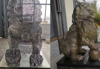 园林狮子雕塑厂家 大型餐饮店摆件 街道镂空狮子雕塑
