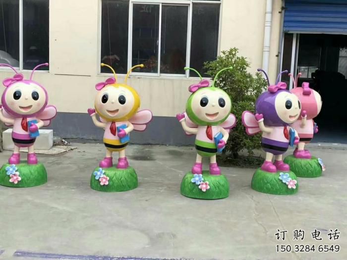 彩绘蜜蜂雕塑厂家 卡通喷漆小品 草地大型蜜蜂雕塑