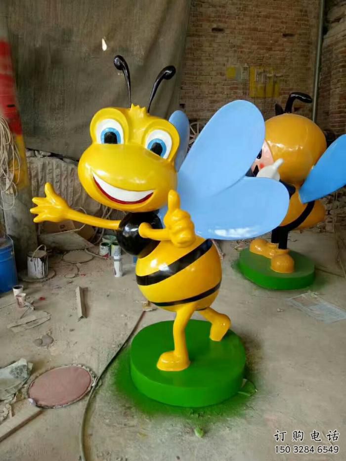 游乐场蜜蜂雕塑厂家 户外抽象摆件 住宅小区彩绘蜜蜂雕塑