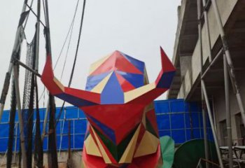 大门口牛雕塑厂家 欧式宾馆摆件 风景区抽象牛雕塑