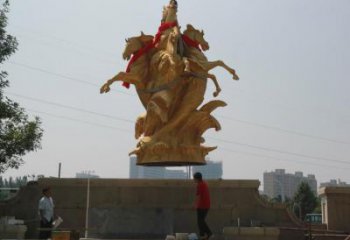 园林天马雕塑厂家 大型房地产摆件 街道镀金天马雕塑