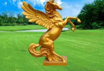 别墅区天马雕塑厂家 卡通喷漆小品 农村抽象天马雕塑