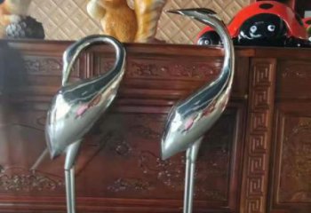 宾馆丹顶鹤雕塑厂家 欧式仿真小品 户外镜面丹顶鹤雕塑