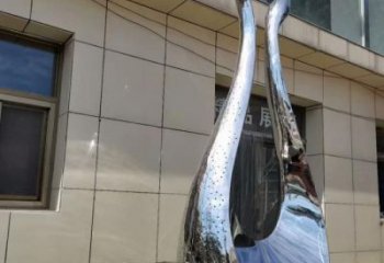 几何鹅雕塑厂家 中式室内摆件 草地镜面鹅雕塑