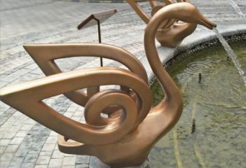 喷漆鹅雕塑厂家 卡通广场小品 公园喷水鹅雕塑