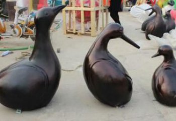 抽象鹅雕塑厂家 创意村口摆件 户外大型鹅雕塑