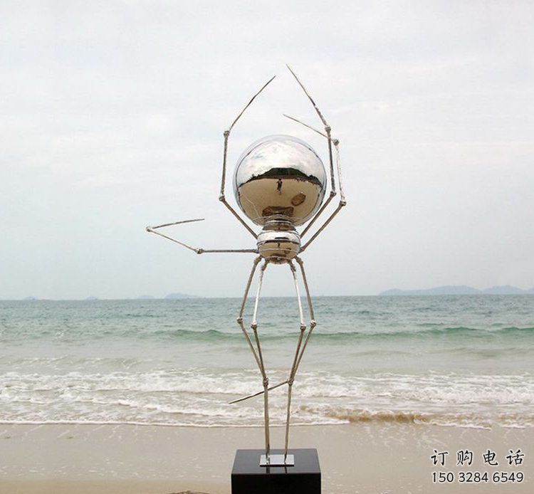 户外蜘蛛雕塑厂家 海洋抽象小品 酒店镜面蜘蛛雕塑