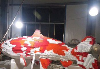 风景区鱼雕塑厂家 中式室内摆件 大型彩绘鱼雕塑