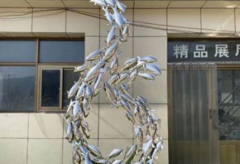 别墅区麦穗鱼雕塑厂家 创意抽象小品 室内异形麦穗鱼雕塑