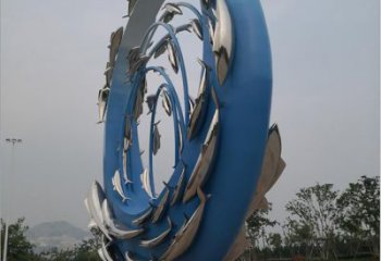 公园麦穗鱼雕塑厂家 抽象喷漆小品 游乐场异形麦穗鱼雕塑