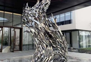 镜面麦穗鱼雕塑厂家 大型餐饮店摆件 步行街异形麦穗鱼雕塑