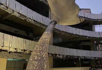镂空鱼尾雕塑厂家 现代抽象摆件 公园切面鱼尾雕塑